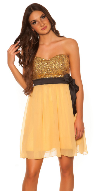 bandeaudress with sequins and loop Gold